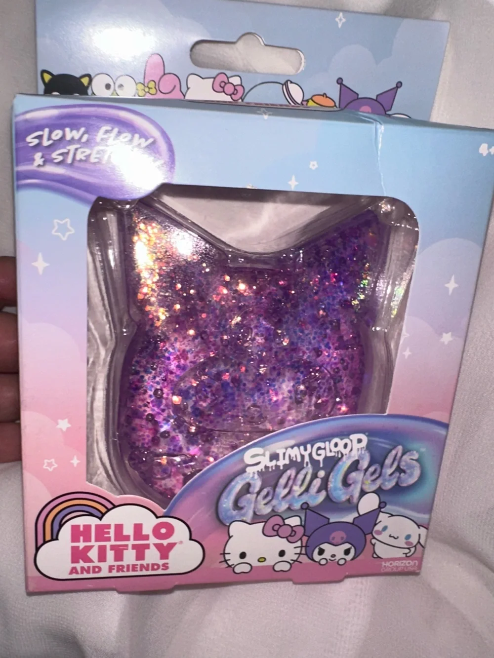 NEW SEALED Hello Kitty Kuromi Gelli Gels Purple Glitter Squishy Fidget Sanrio